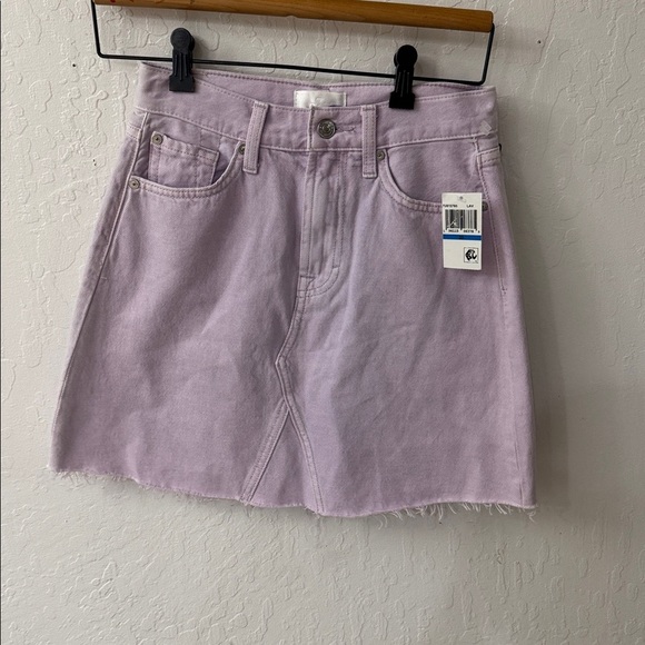 7 for all mankind Lavender Mini Skirt Denim Purple SIZE 25 NWT - Picture 2 of 5